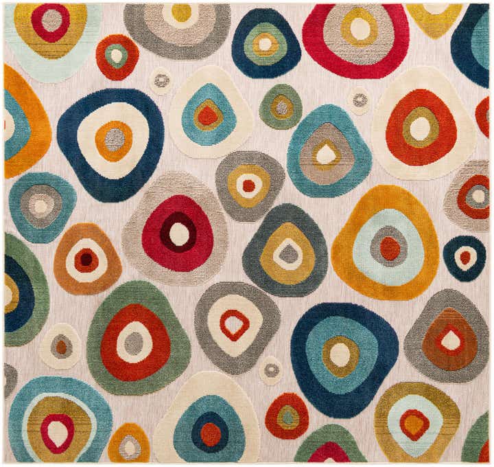 7' 10 x 7' 10 Easy-Clean Casablanca Indoor / Outdoor Square Rug