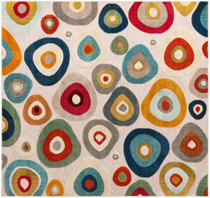 Detail image of 7' 10 x 7' 10 Easy-Clean Casablanca Indoor / Outdoor Square Rug