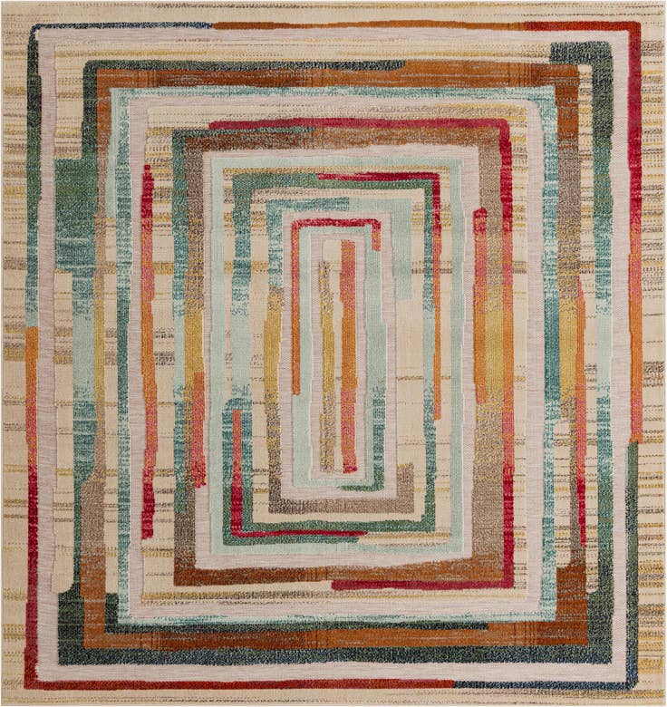 Detail image of 7' 10 x 7' 10 Easy-Clean Casablanca Indoor / Outdoor Square Rug