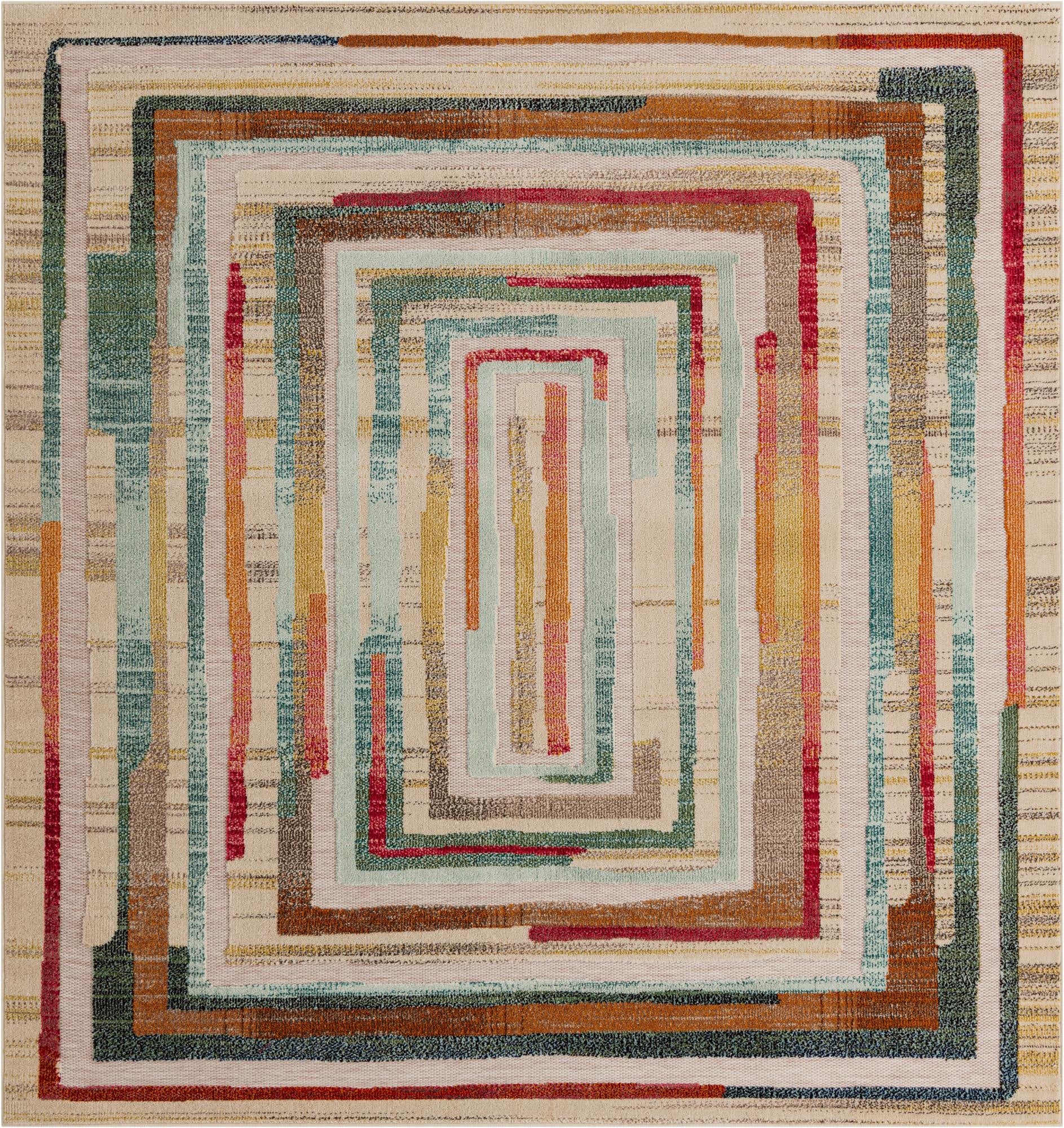 7' 10 x 7' 10  Washable Casablanca Indoor / Outdoor Square Rug