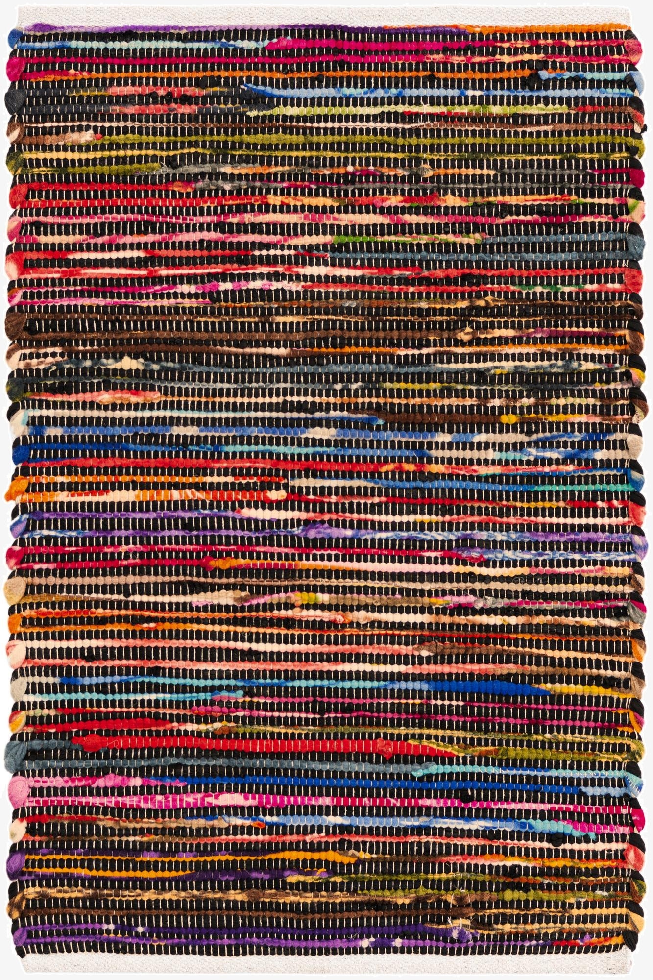 2' x 3' 1  Hand Woven Chindi Cotton Rug