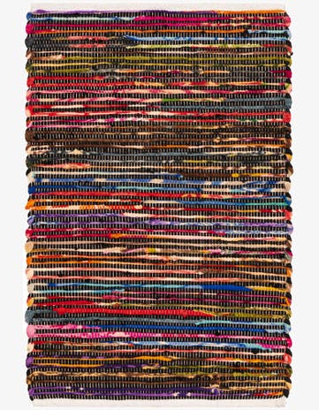 Multi Black Hand Woven Chindi Cotton Rug