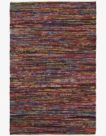 Multi Black Hand Woven Chindi Cotton Rug