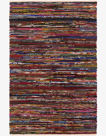 4' 1 x 6' 1 Hand Woven Chindi Cotton Rug