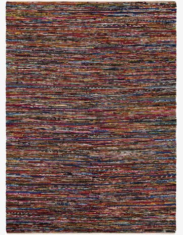 Multi Black Hand Woven Chindi Cotton Rug