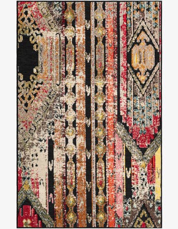 Multi Black Easy-Clean Casablanca Indoor / Outdoor Rug