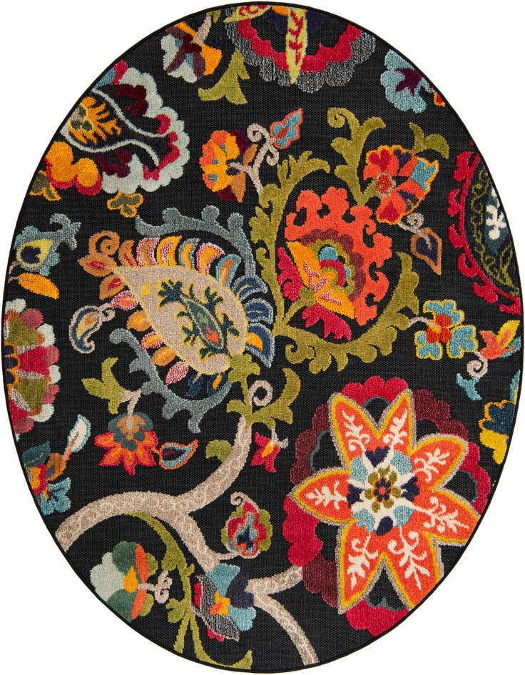 Detail image of 6' x 6' Easy-Clean Casablanca Indoor / Outdoor Round Rug