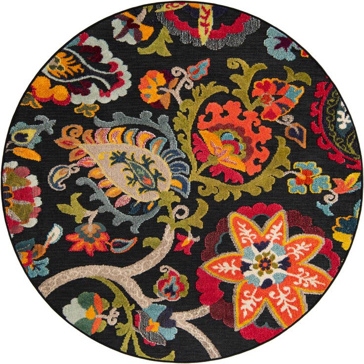 Detail image of 6' x 6' Easy-Clean Casablanca Indoor / Outdoor Round Rug