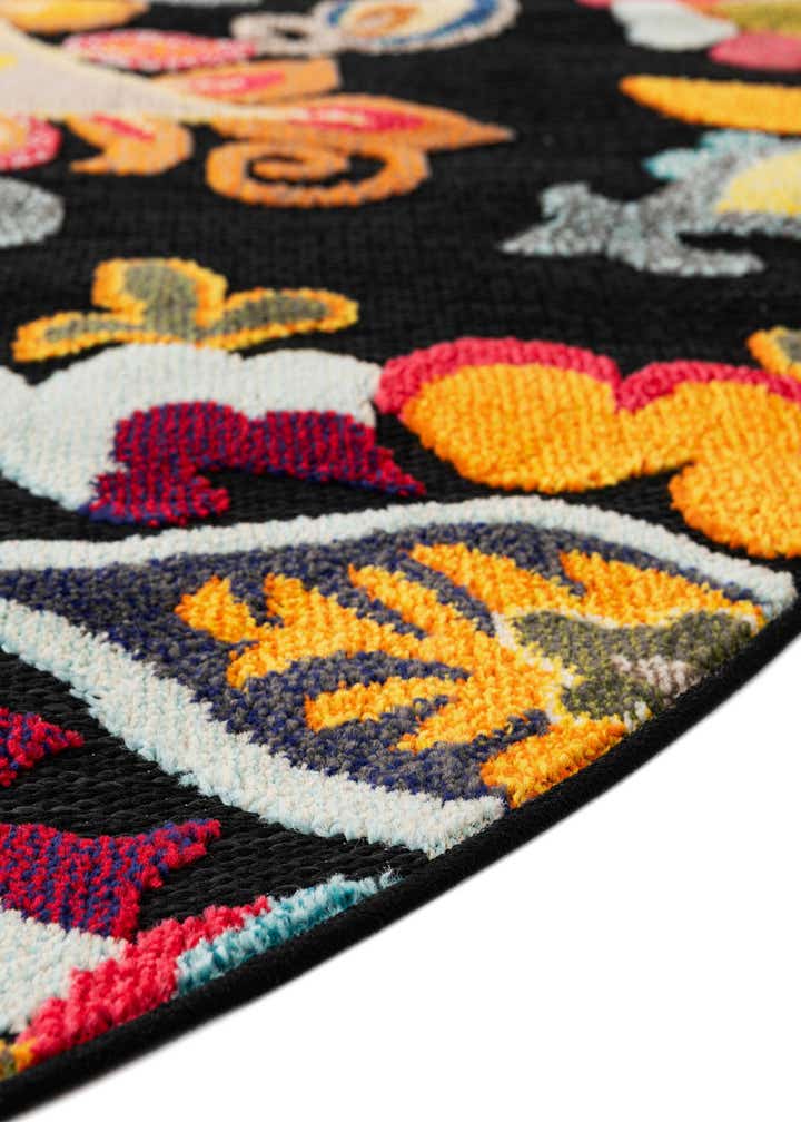 3' x 3' Easy-Clean Casablanca Indoor / Outdoor Round Rug