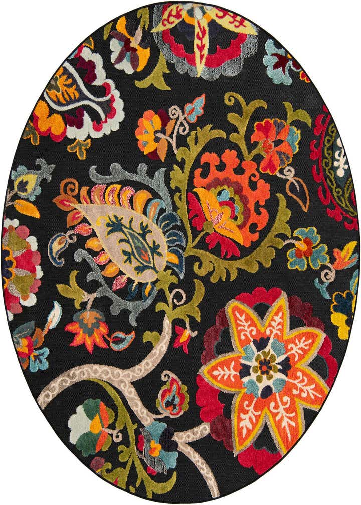 7' 10 x 7' 10 Easy-Clean Casablanca Indoor / Outdoor Round Rug