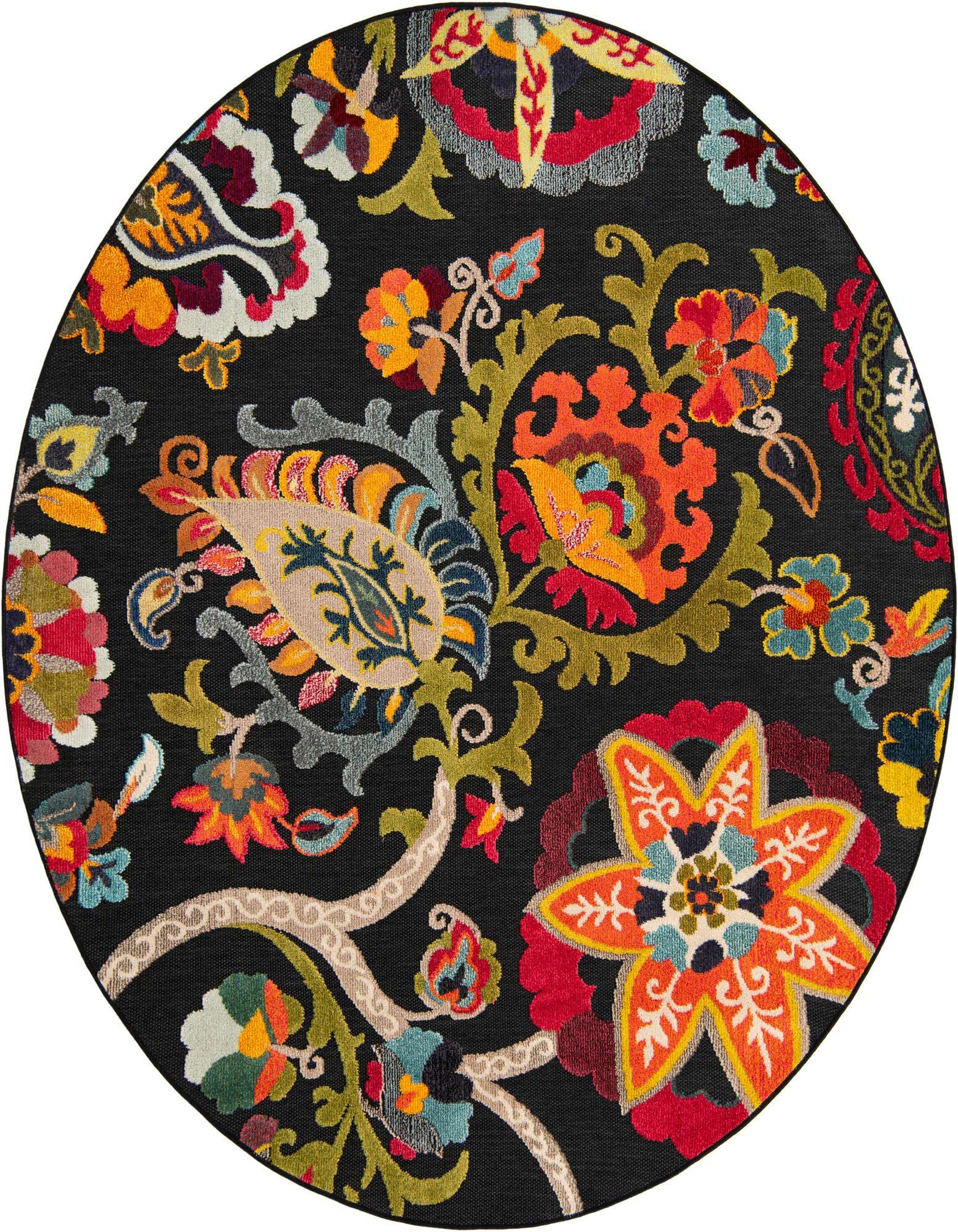7' 10 x 7' 10 Easy-Clean Casablanca Indoor / Outdoor Round Rug
