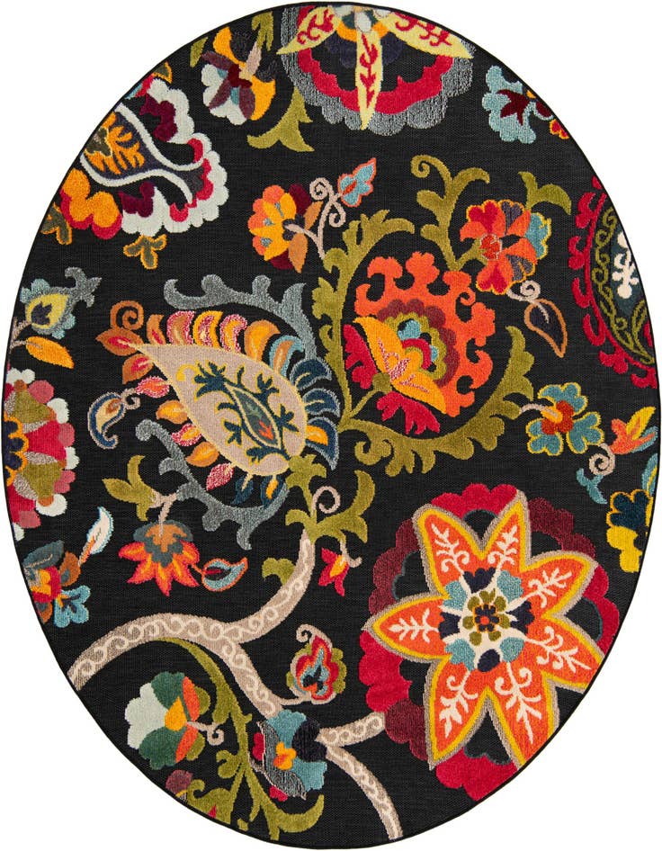 Detail image of 7' 10 x 7' 10 Easy-Clean Casablanca Indoor / Outdoor Round Rug