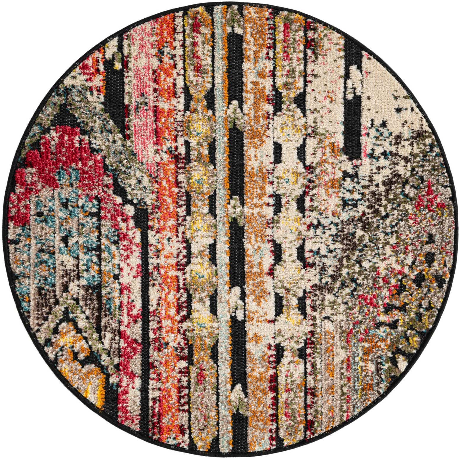 3' x 3' Easy-Clean Casablanca Indoor / Outdoor Round Rug