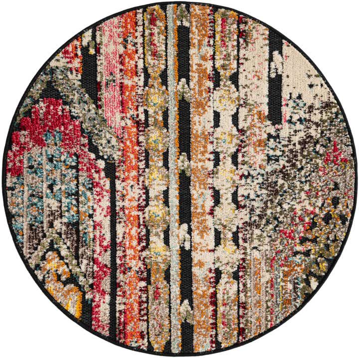 3' x 3' Easy-Clean Casablanca Indoor / Outdoor Round Rug