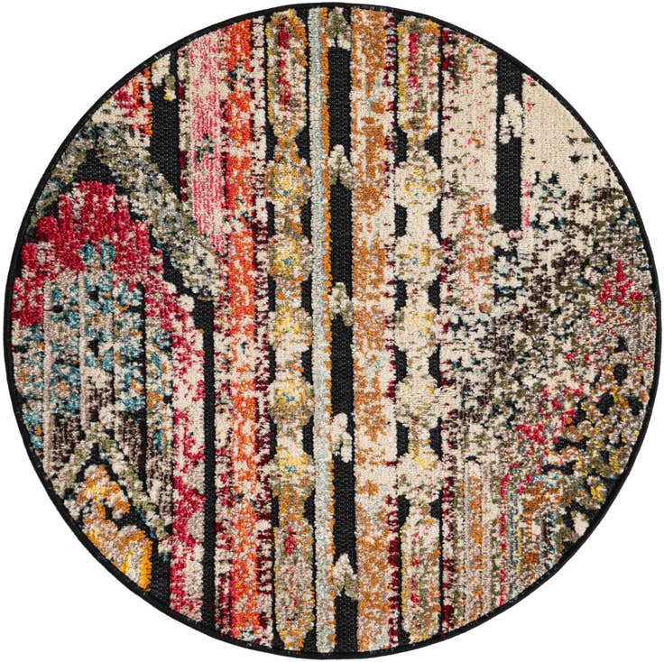 Detail image of 3' x 3' Easy-Clean Casablanca Indoor / Outdoor Round Rug