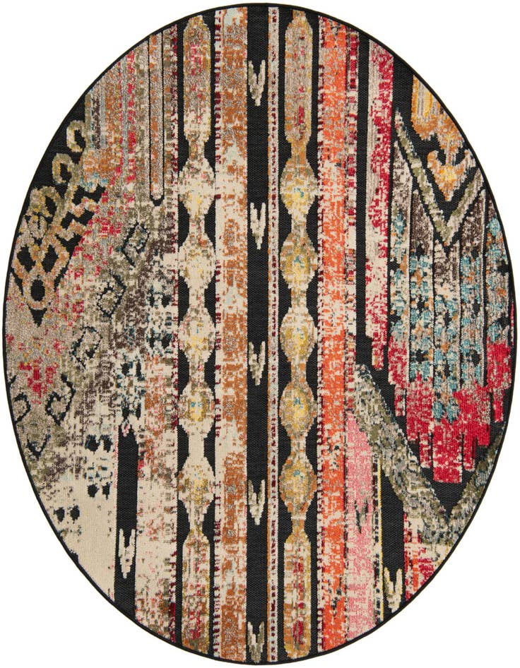 Detail image of 6' x 6' Easy-Clean Casablanca Indoor / Outdoor Round Rug