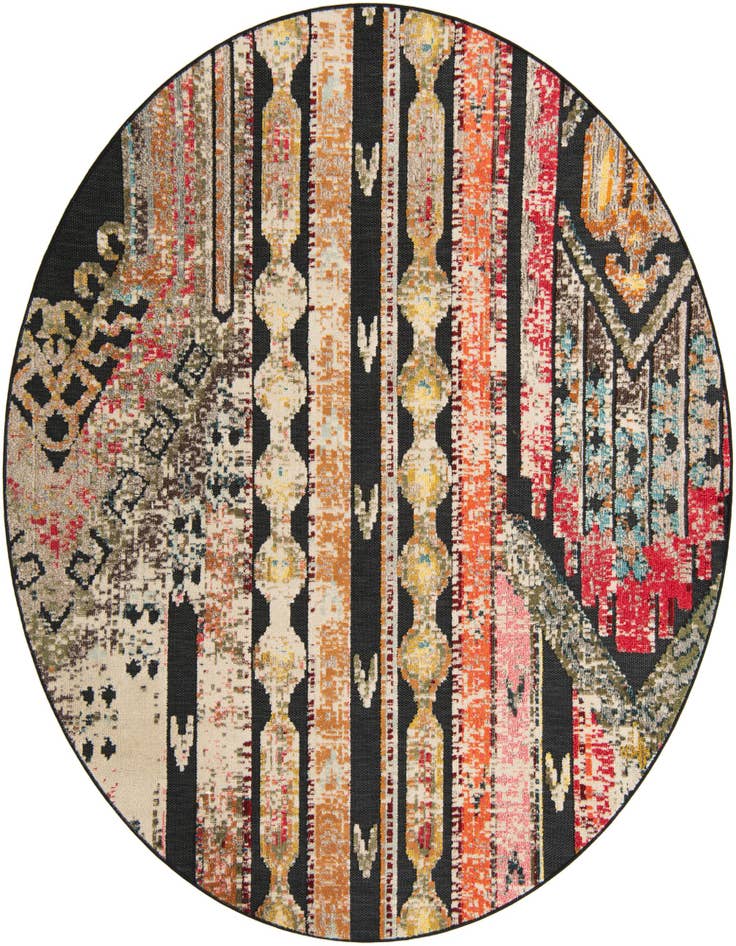 Detail image of 7' 10 x 7' 10 Easy-Clean Casablanca Indoor / Outdoor Round Rug
