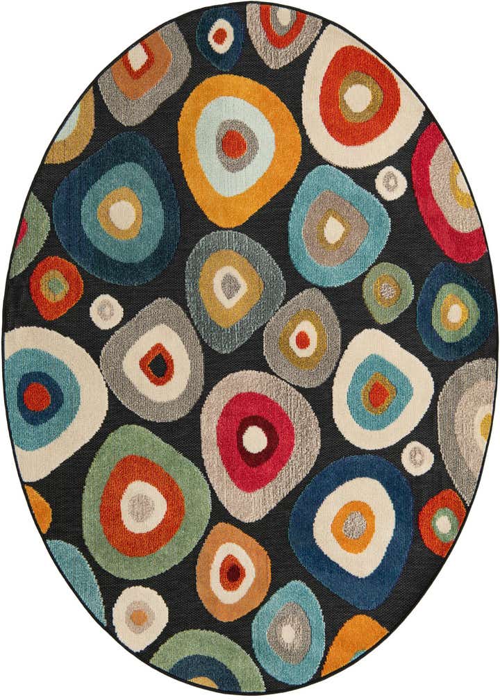 6' x 6' Easy-Clean Casablanca Indoor / Outdoor Round Rug