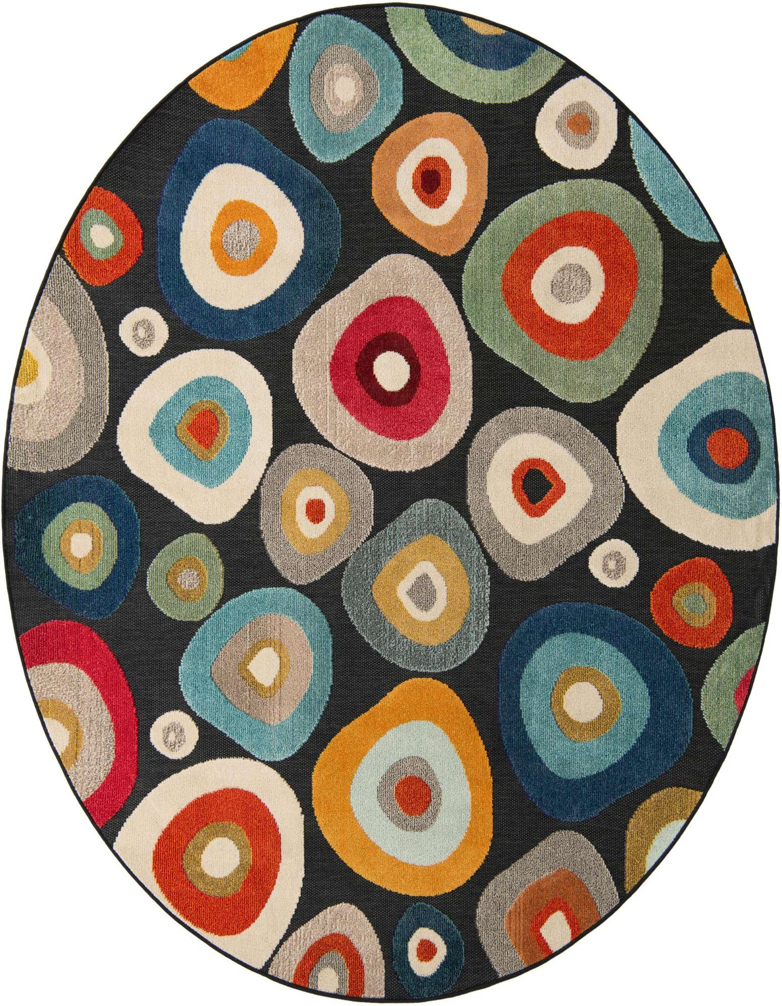 7' 10 x 7' 10 Easy-Clean Casablanca Indoor / Outdoor Round Rug