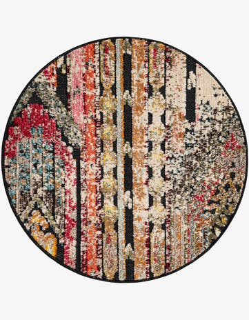 3' x 3' Easy-Clean Casablanca Indoor / Outdoor Round Rug