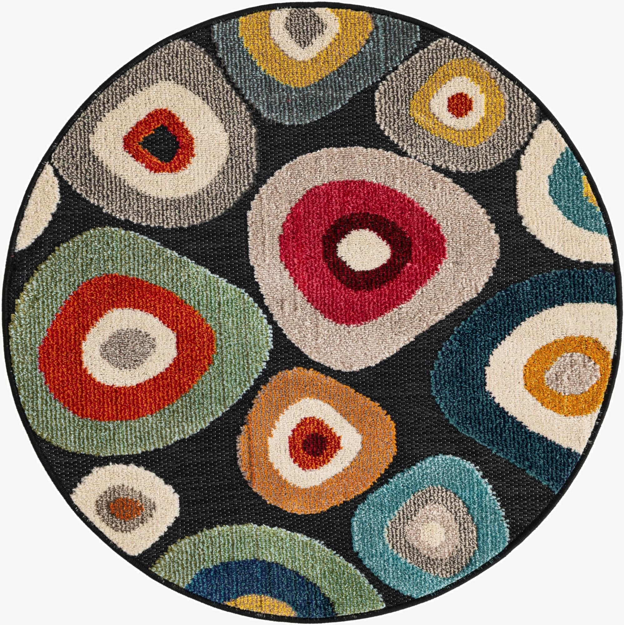 3' x 3'  Washable Casablanca Indoor / Outdoor Round Rug