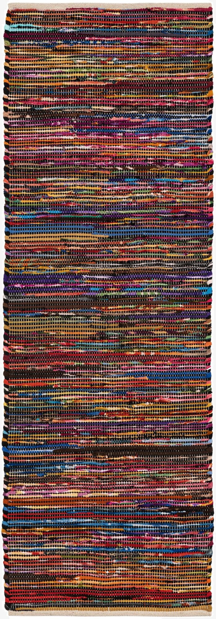 2' x 6' 1  Hand Woven Chindi Cotton Runner Rug