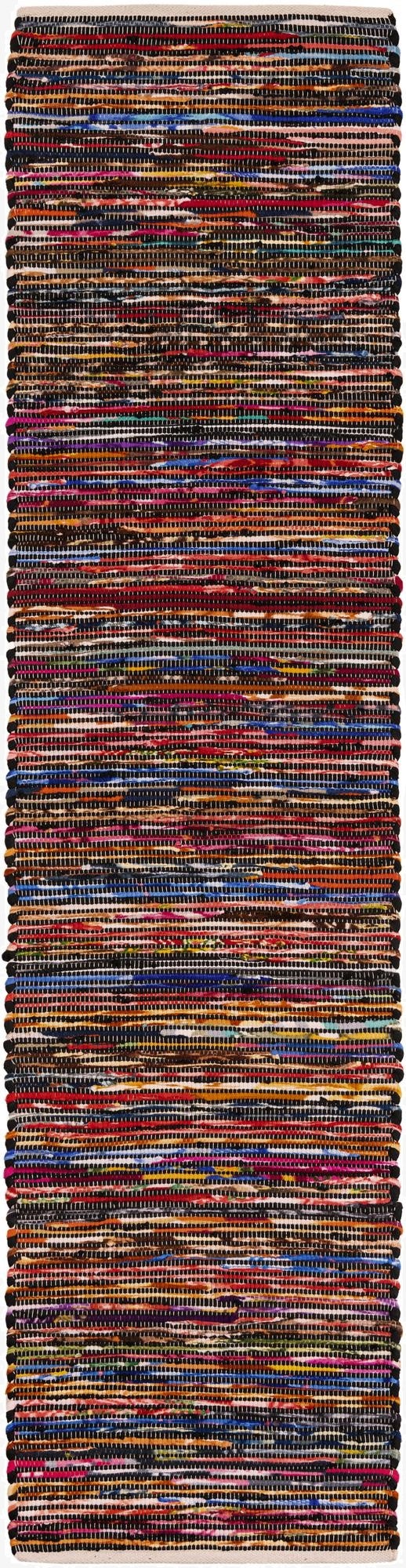 2' x 8'  Hand Woven Chindi Cotton Runner Rug