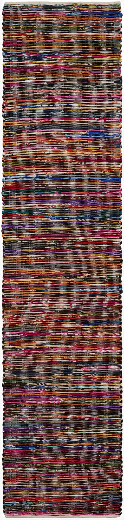 2' 7 x 12'  Hand Woven Chindi Cotton Runner Rug