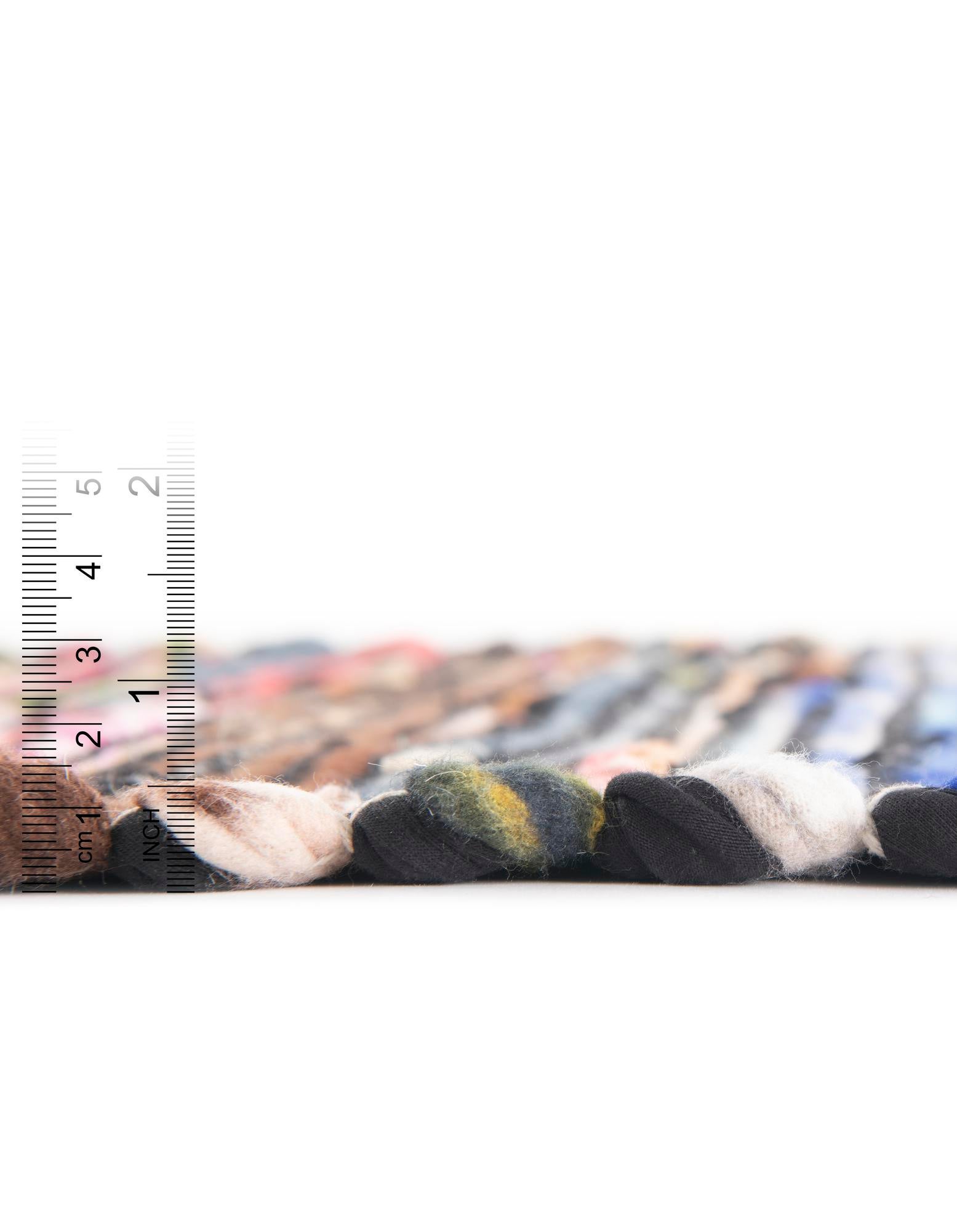 7' 10 x 7' 10 Hand Woven Chindi Cotton Square Rug
