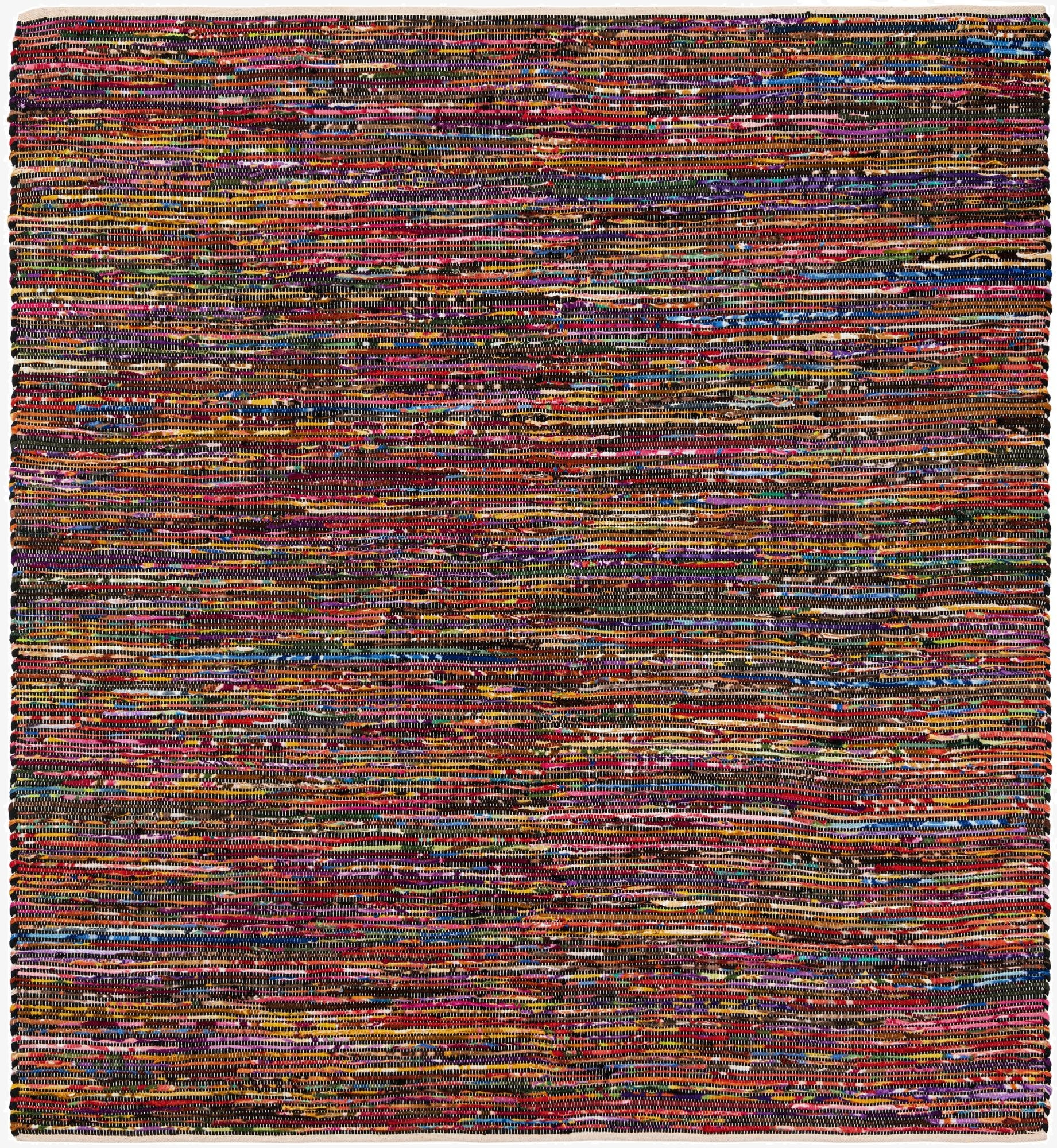 7' 10 x 7' 10  Hand Woven Chindi Cotton Square Rug