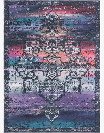 Multi Blue Washable Francesca Rug