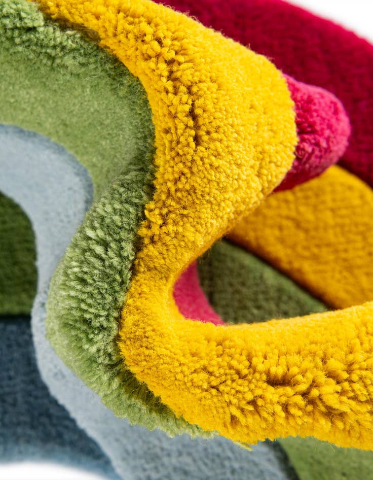 Detail image of 1' 4 x 2' 4 Happy Rugs Rainbow Wool Freeform