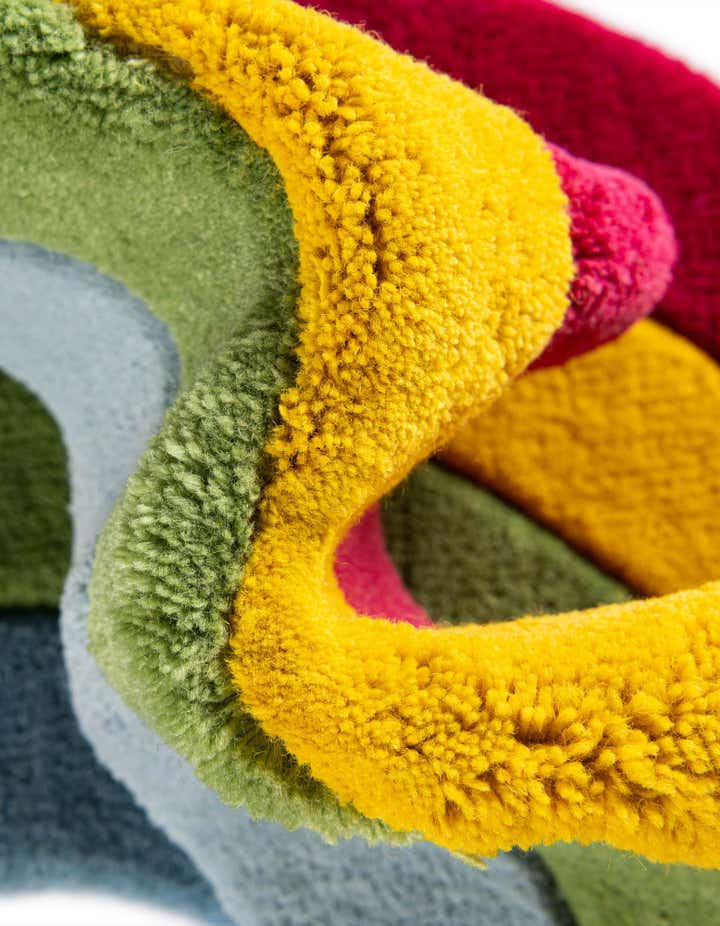 1' 4 x 2' 4 Happy Rugs Rainbow Wool Freeform