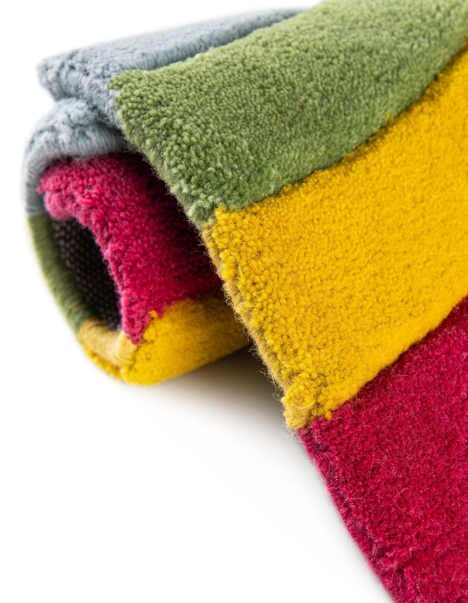 1' 4 x 2' 4 Happy Rugs Rainbow Wool Freeform