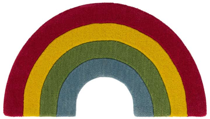 1' 4 x 2' 4 Happy Rugs Rainbow Wool Freeform