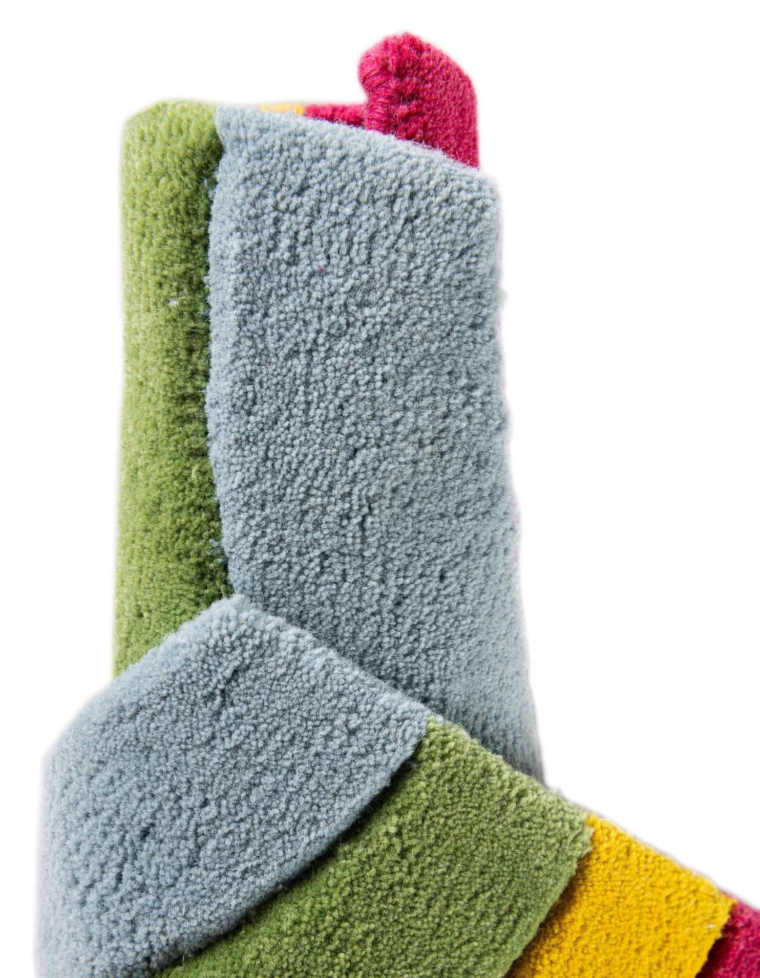 1' 4 x 2' 4 Happy Rugs Rainbow Wool Freeform