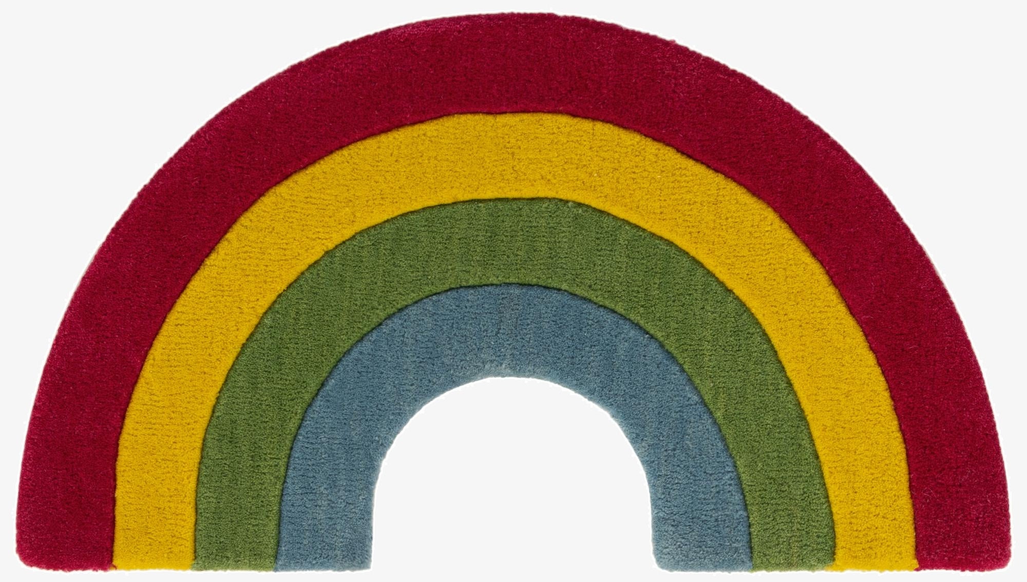 1' 4 x 2' 4 Happy Rugs Rainbow Wool Freeform