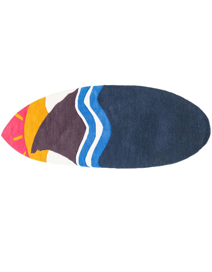 Detail image of 2' x 8' 9 SurfBoard Wool Freeform Rug