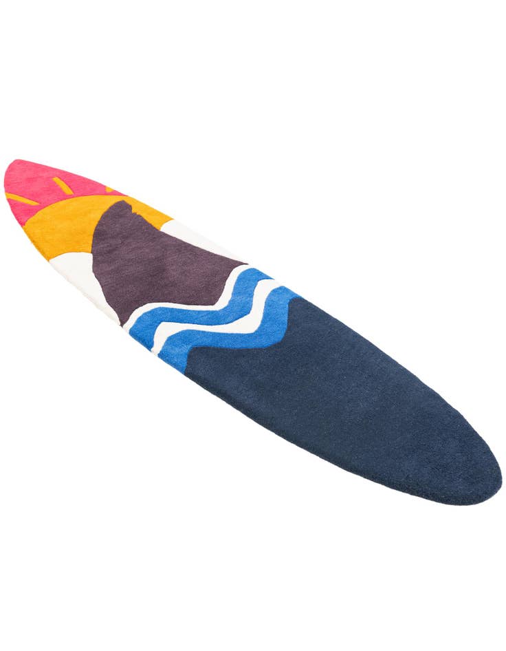 Detail image of 2' x 8' 9 SurfBoard Wool Freeform Rug