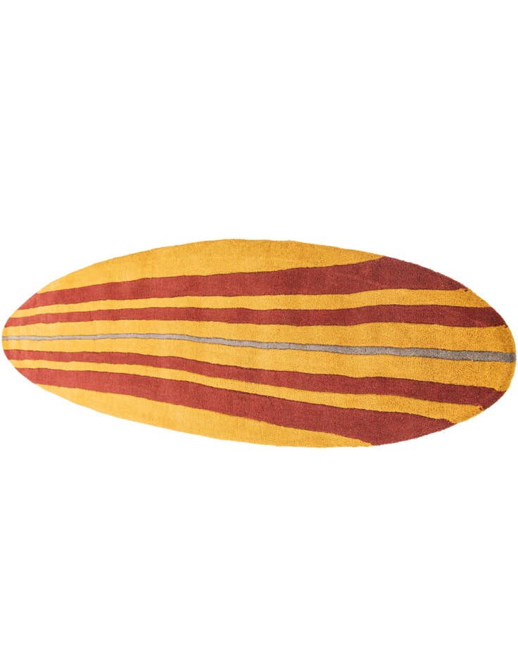 Detail image of 2' x 8' 10 Hand Braided SurfBoard Wool Freeform Rug