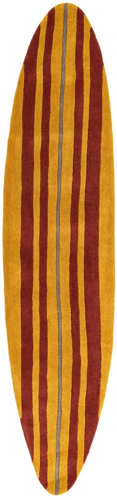2' x 8' 10 Hand Braided SurfBoard Wool Freeform Rug