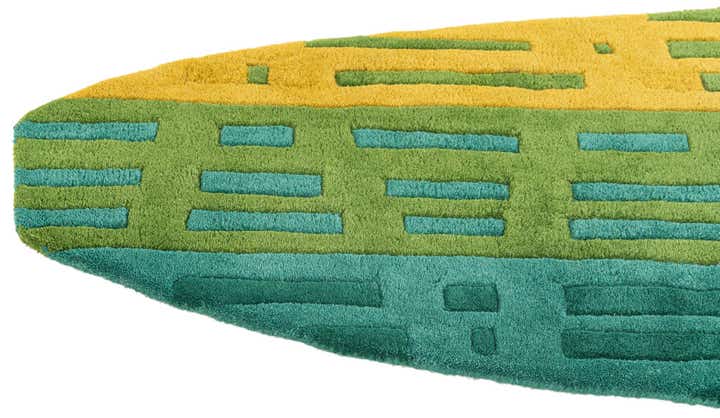2' x 8' 10 SurfBoard Wool Freeform Rug