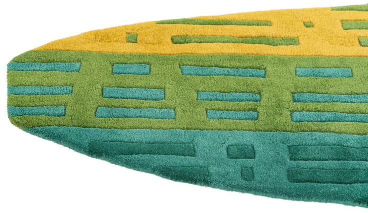 Detail image of 2' x 8' 10 SurfBoard Wool Freeform Rug