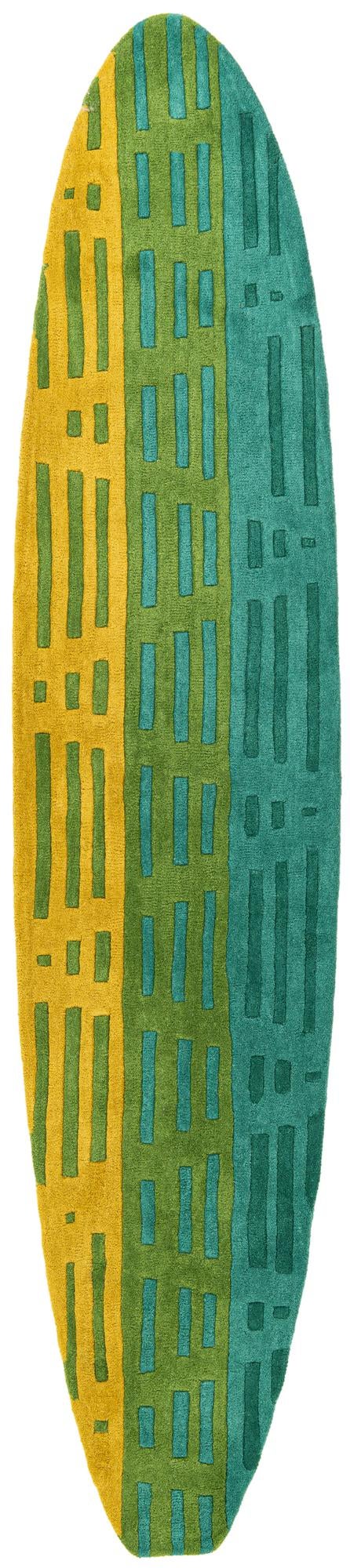 2' x 8' 10 SurfBoard Wool Freeform Rug