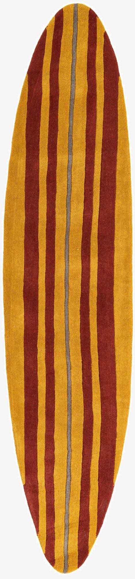 2' x 8' 10  Hand Braided SurfBoard Wool Freeform Rug