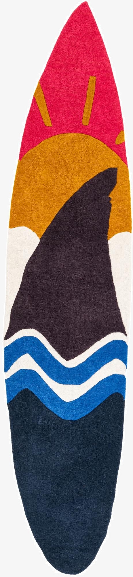 2' x 8' 9 SurfBoard Wool Freeform Rug