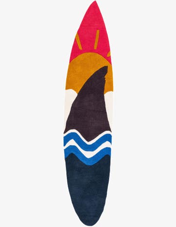 2' x 8' 9 SurfBoard Wool Freeform Rug