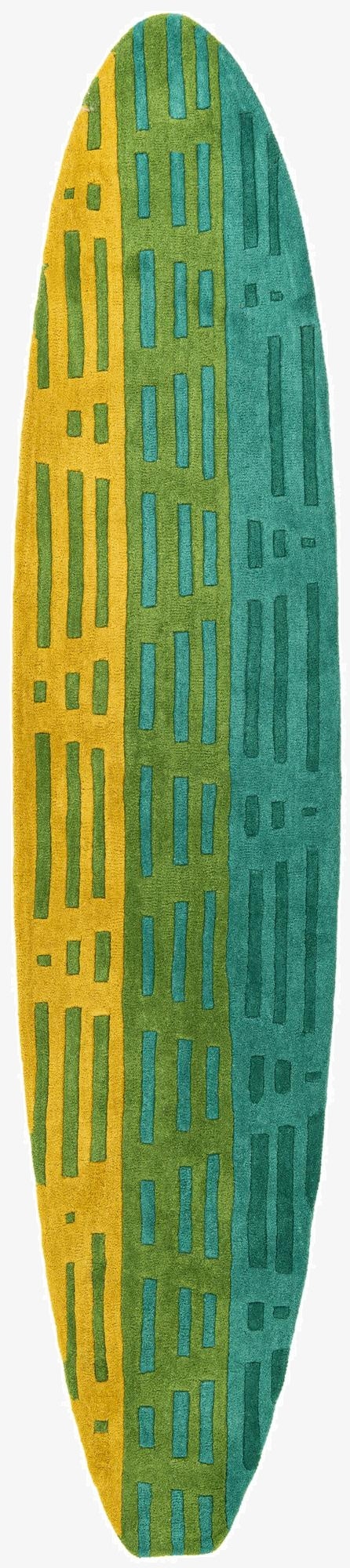 2' x 8' 10 SurfBoard Wool Freeform Rug