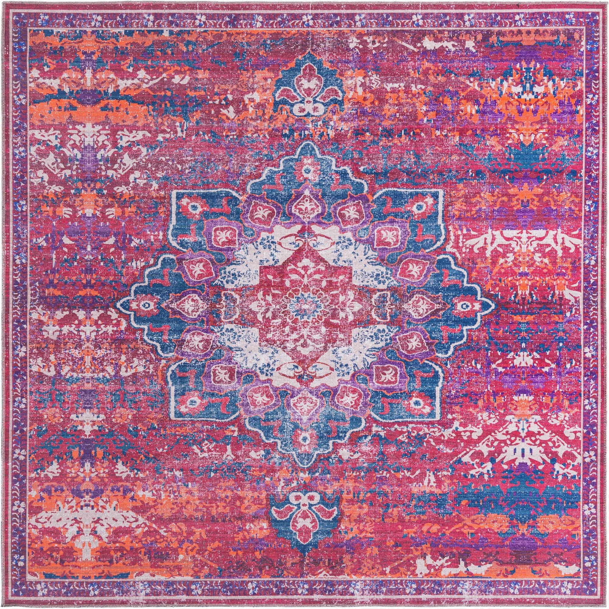 7' 10 x 7' 10  Washable Renaissance Square Rug