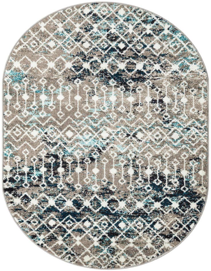 Detail image of 4' x 6' Moroccan Trellis Oval Rug